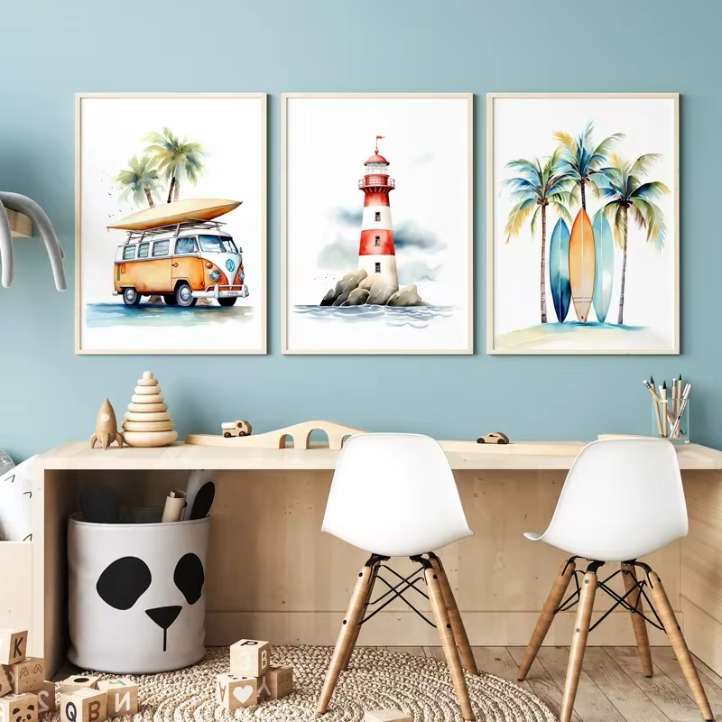 Baby Nursery Ocean - Surf tema laut pembibitan mercusuar pantai