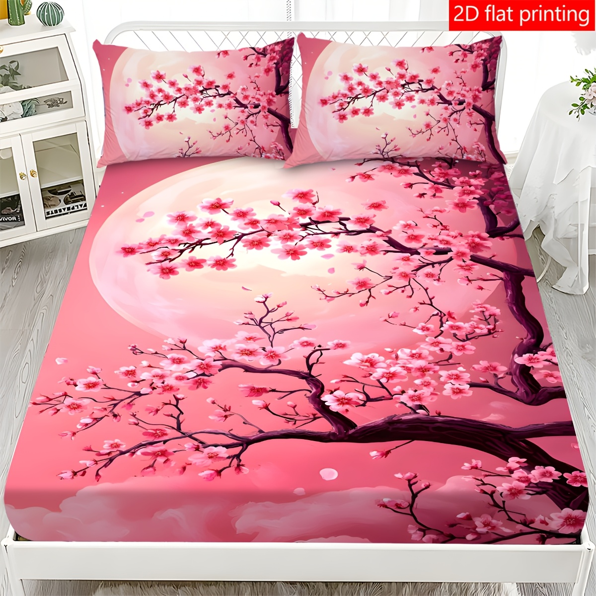 Baby Nursery Pink - Pelindung Kasur Motif Pohon Bunga Sakura