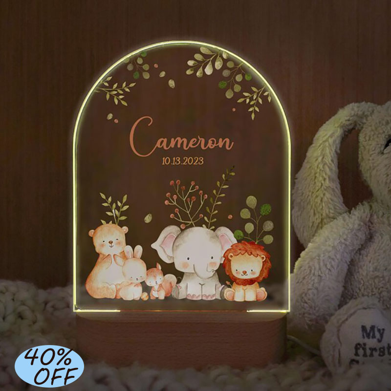 Baby Nursery Lamp - Nama Kustom Lampu Malam Bayi Personalisasi