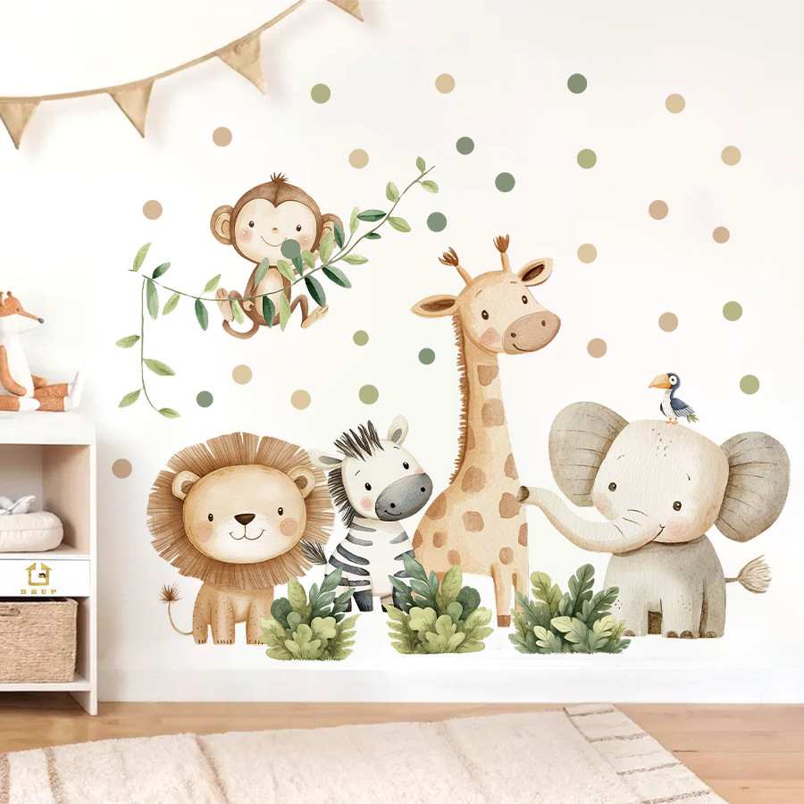 Baby Nursery Girl Room - Stiker Dinding Hewan Hutan Boho untuk