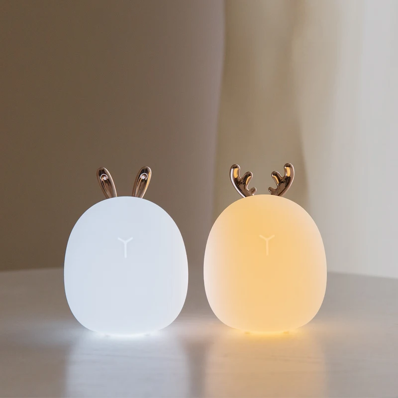 Baby Nursery Lamp - Lampu malam silikon rusa kelinci Led