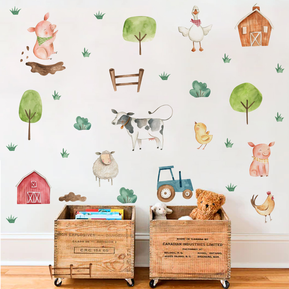 Baby Nursery Package - Boho cat air lucu hewan pertanian