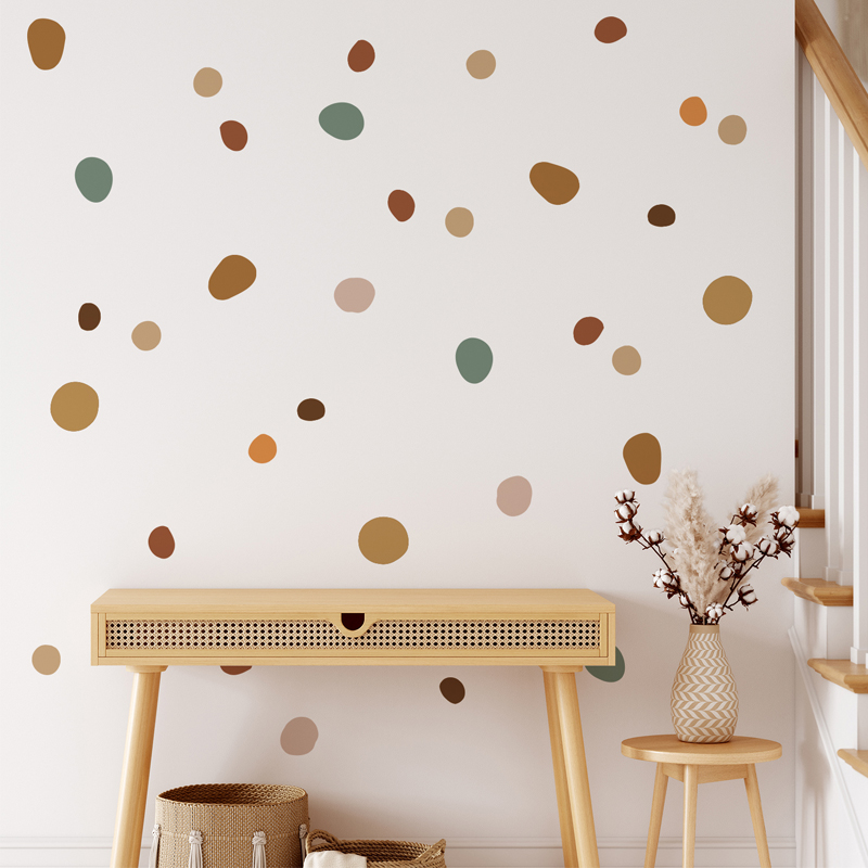 Baby Nursery Vintage - Boho Stiker Dinding Kreatif Polka Dot