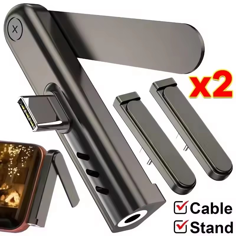 Mobile Hanger Arm - 2/1 Buah Adaptor Lipat Braket Audio