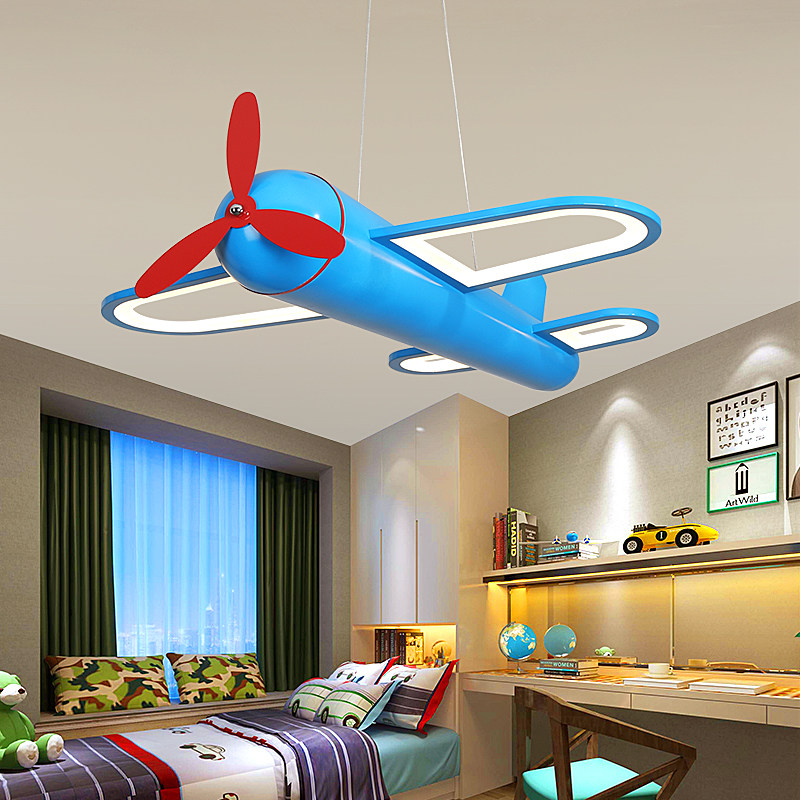 Baby Nursery Lamp - Lampu Gantung Pesawat Biru Kuning Kreatif