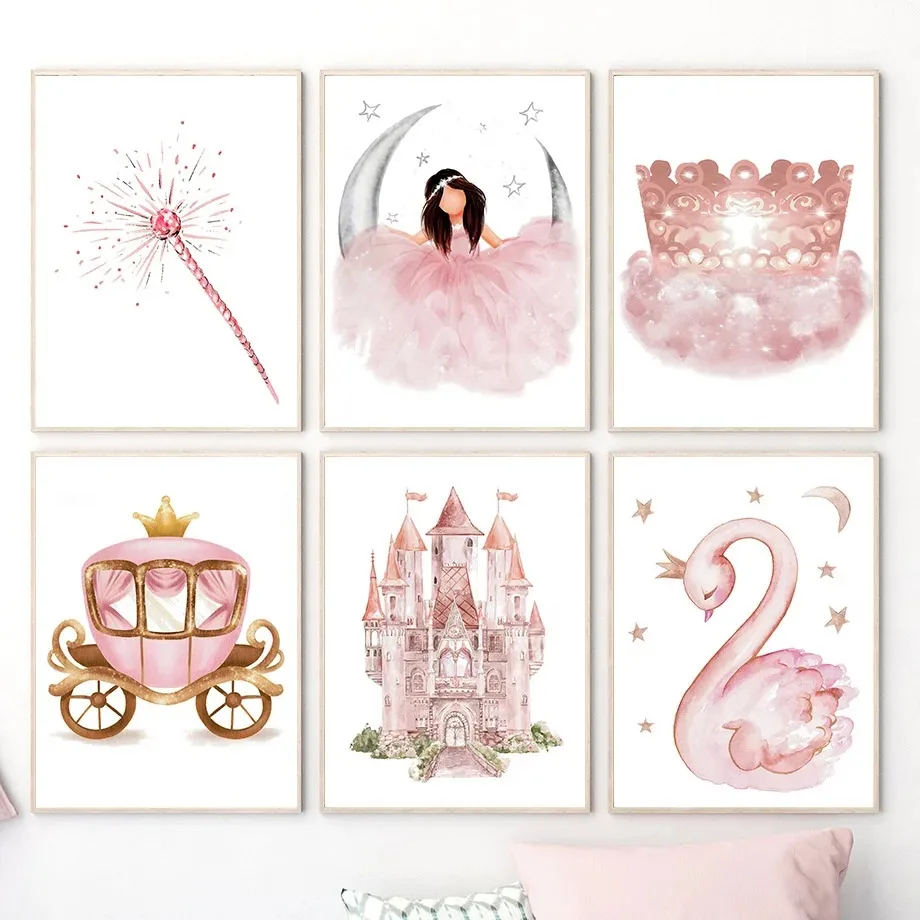 Baby Nursery Pink - Lukisan Kanvas 2D, Lukisan Kanvas, Seni