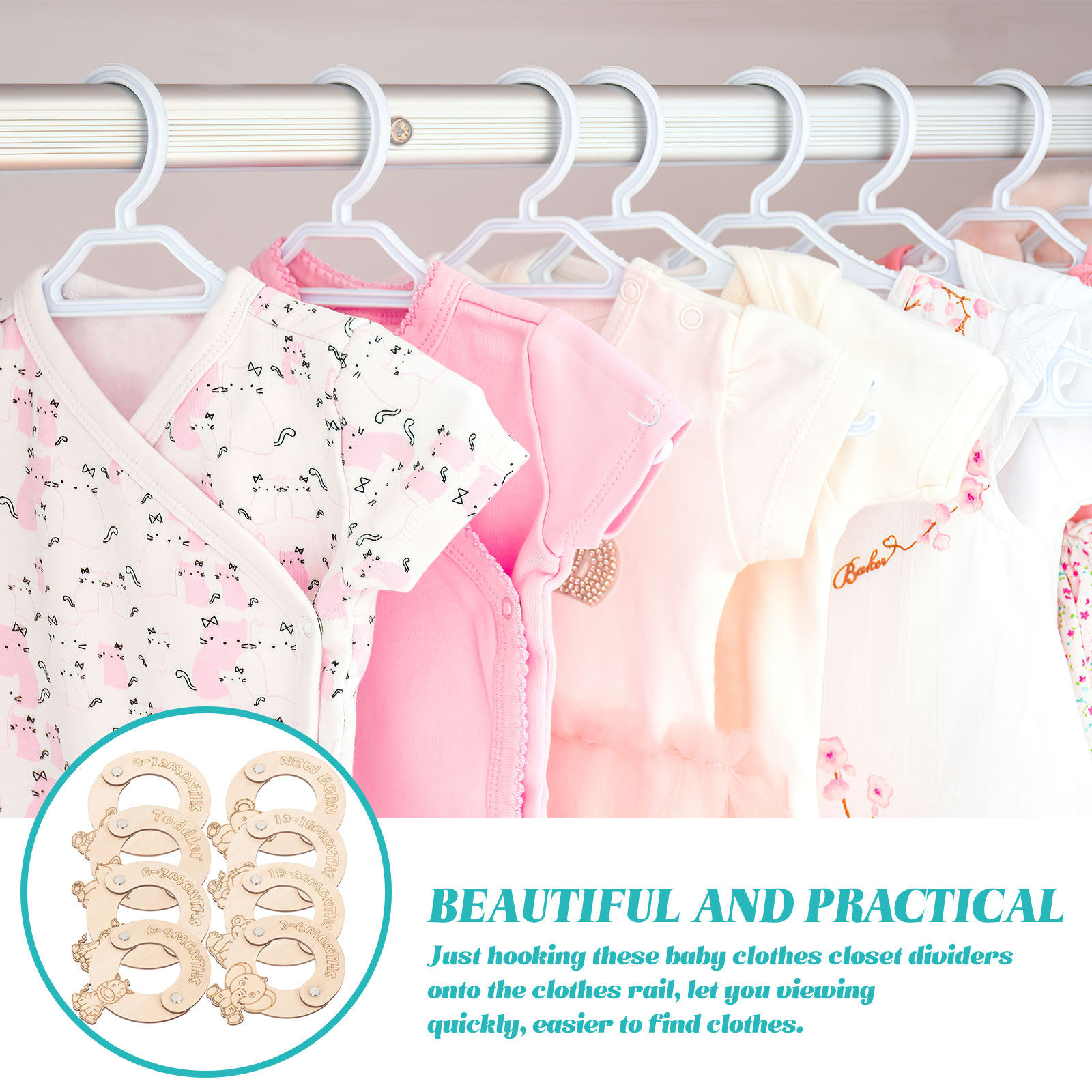 Baby Nursery Wardrobe - 8 Buah Pembatas Ukuran Pakaian Bayi