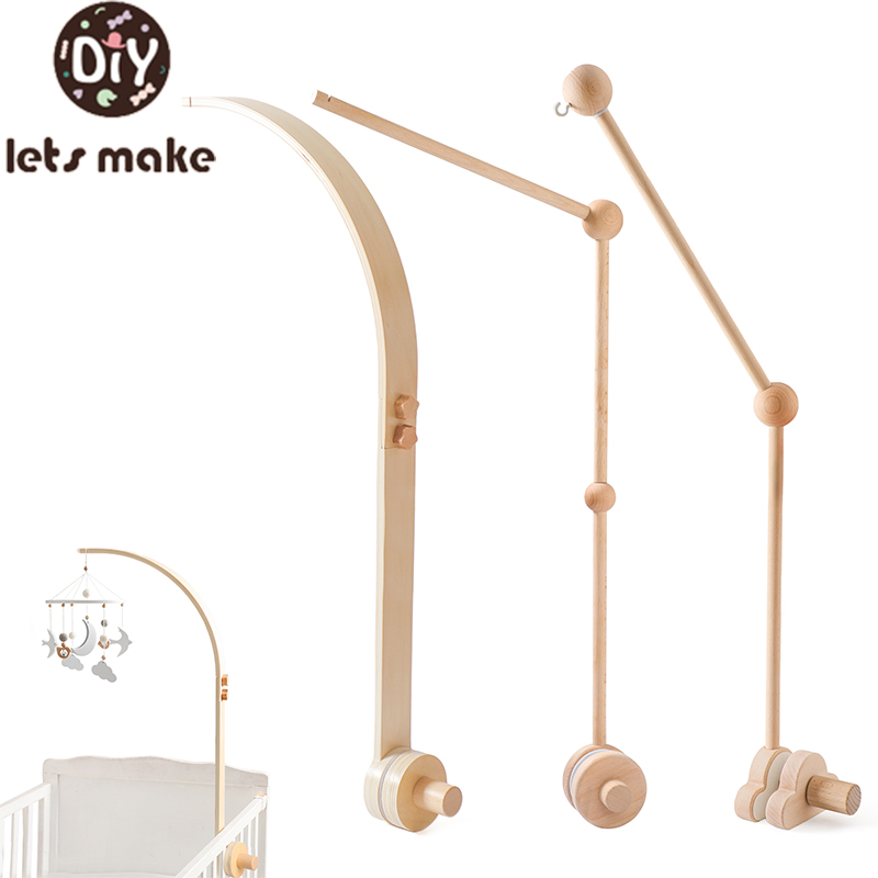 Crib Mobile Musical - Braket bel tempat tidur kayu bayi,
