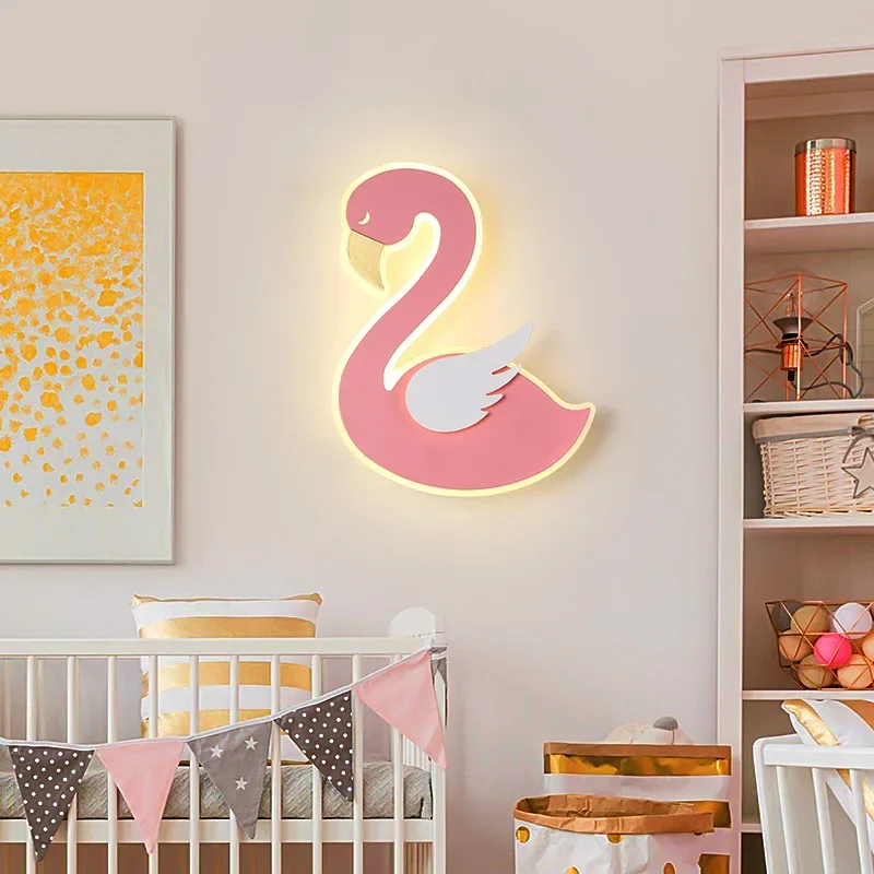 Baby Nursery Light Fixture - Lampu Dinding LED Flamingo, Lampu Dinding