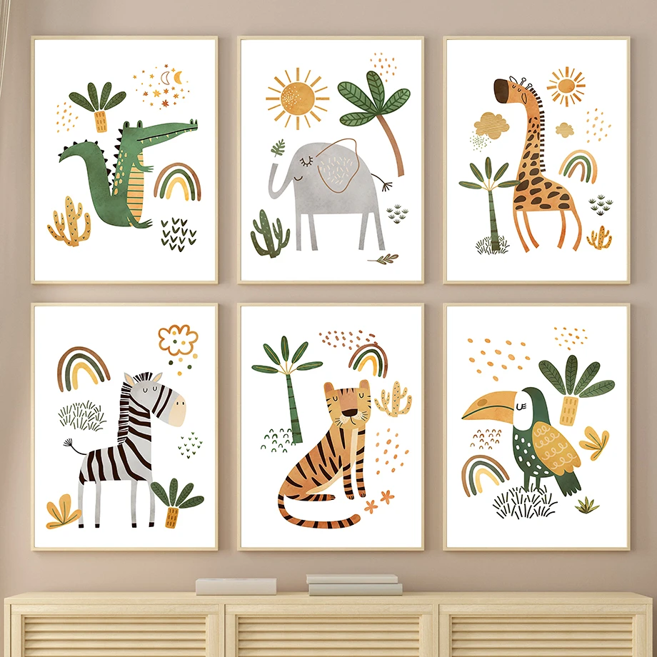 Baby Nursery Elephant - Jerapah Gajah Harimau Zebra Toucan Hewan