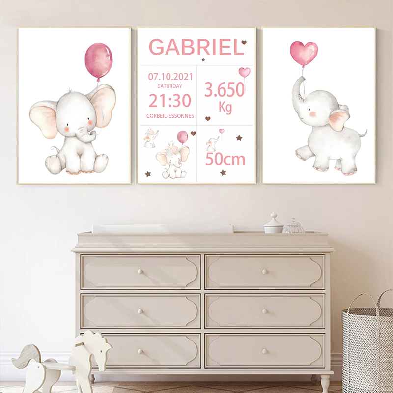 Baby Nursery Pink - Dekorasi kamar anak Poster seni bunga