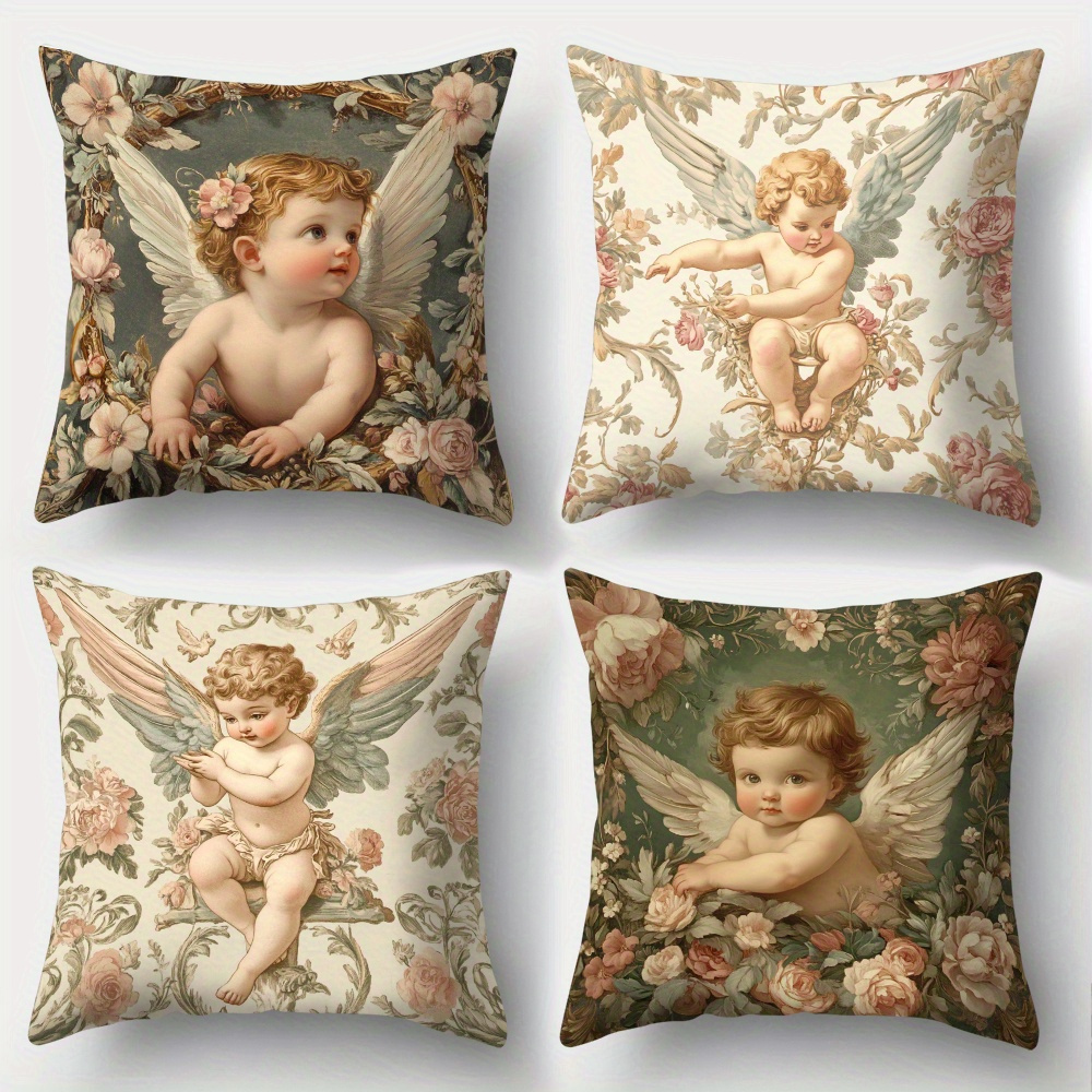 Baby Nursery Vintage - Set Sarung Bantal Motif Bunga Angel,