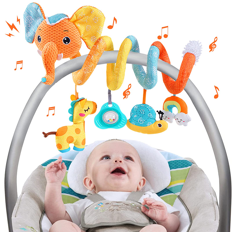 Crib Mobile Musical - Mainan kursi mobil gajah warna untuk