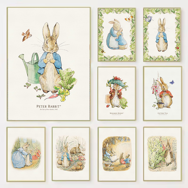 Baby Nursery Vintage - 1 Buah Cetakan Seni Dekoratif Tanpa
