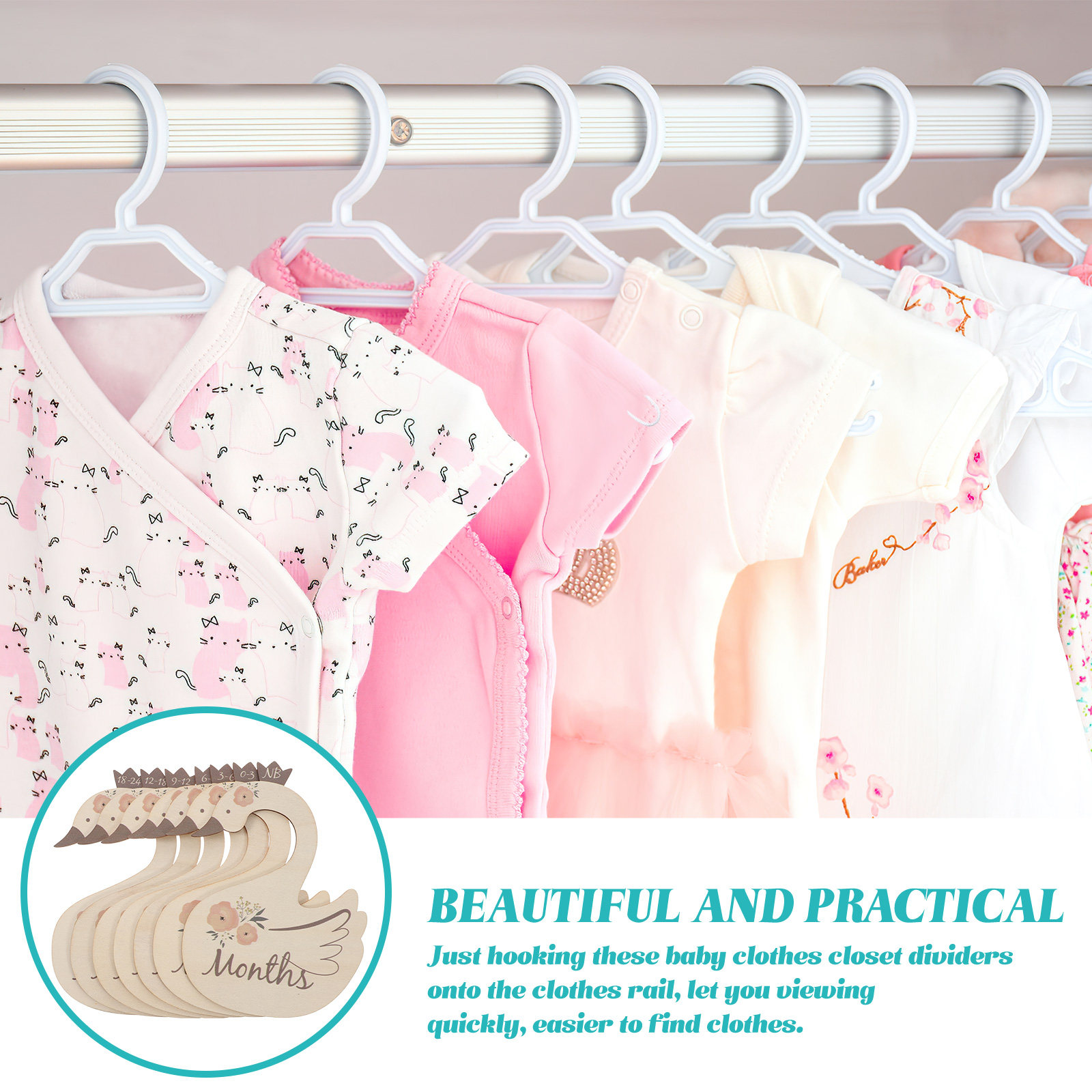 7Pcs Pembagi Ukuran Baju Bayi  - Baby Nursery Wardrobe ulasan dan harga
