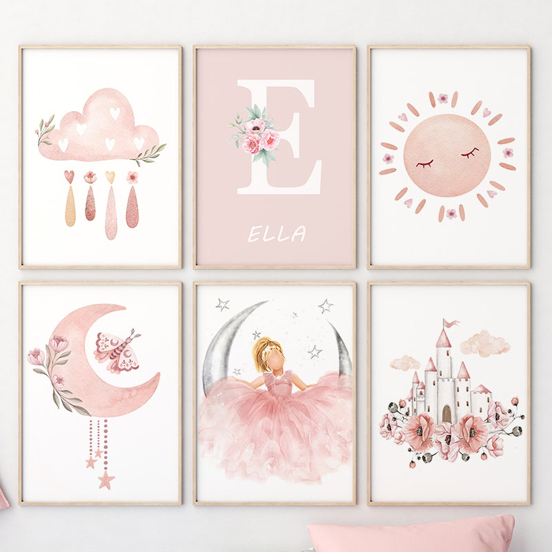 Lukisan Kanvas Pembibitan Seni - Baby Nursery Pink ulasan dan harga