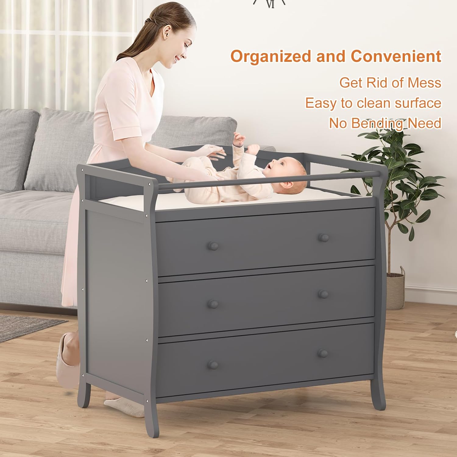 Meja Ganti Popok Bayi 3 Laci K - Baby Nursery Drawers ulasan dan harga