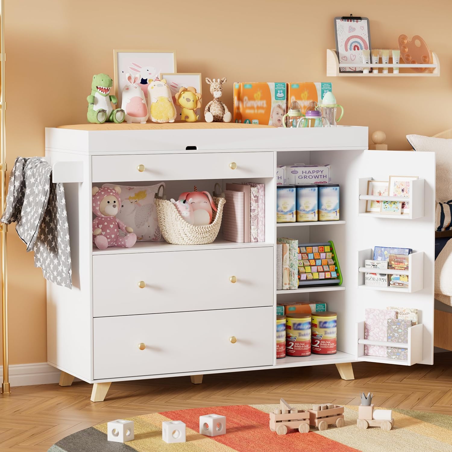 Meja Ganti Popok Bayi, Stasiun - Baby Nursery Drawers ulasan dan harga