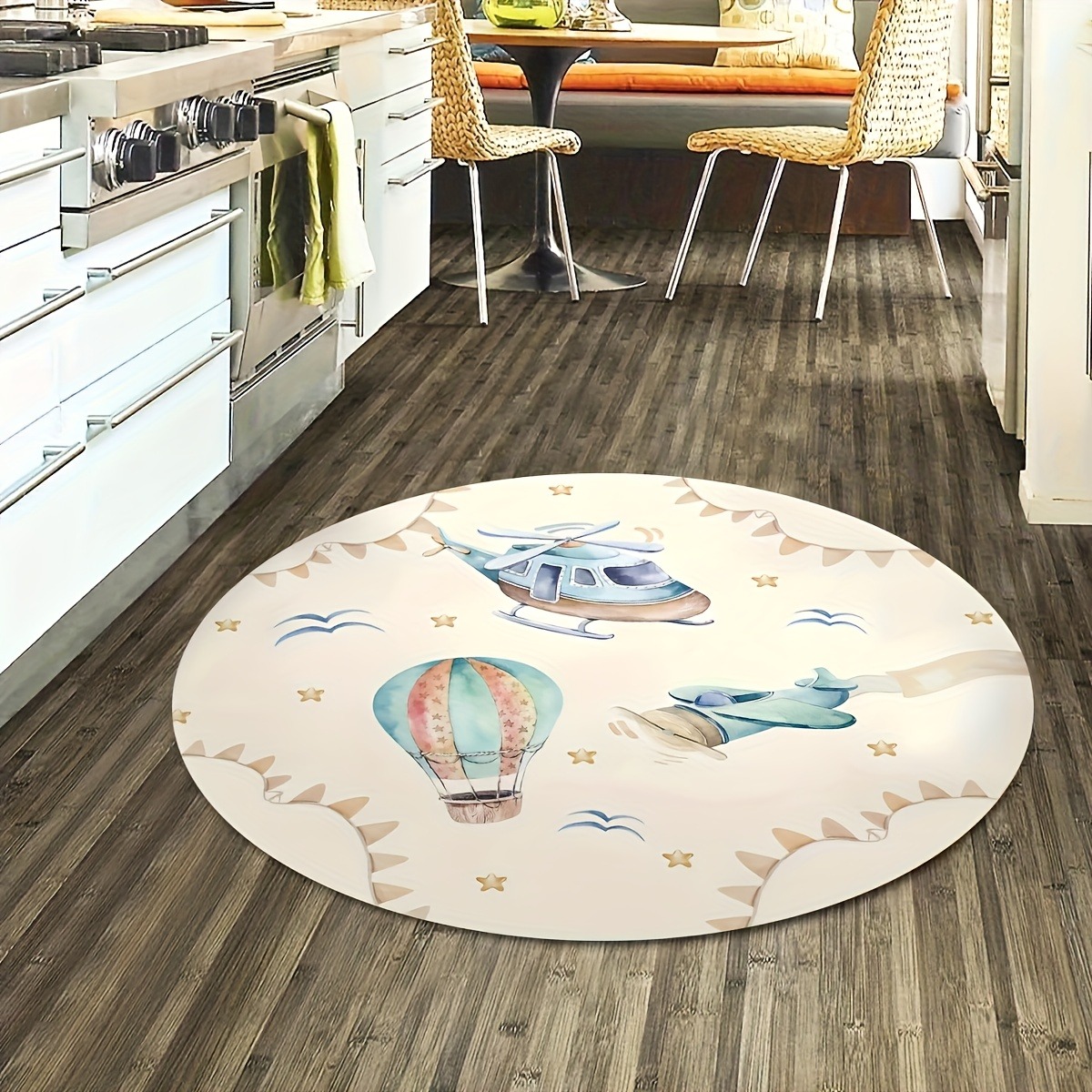 Karpet Bermain Bulat Motif Bal - Baby Nursery Hot Air Balloon ulasan dan harga