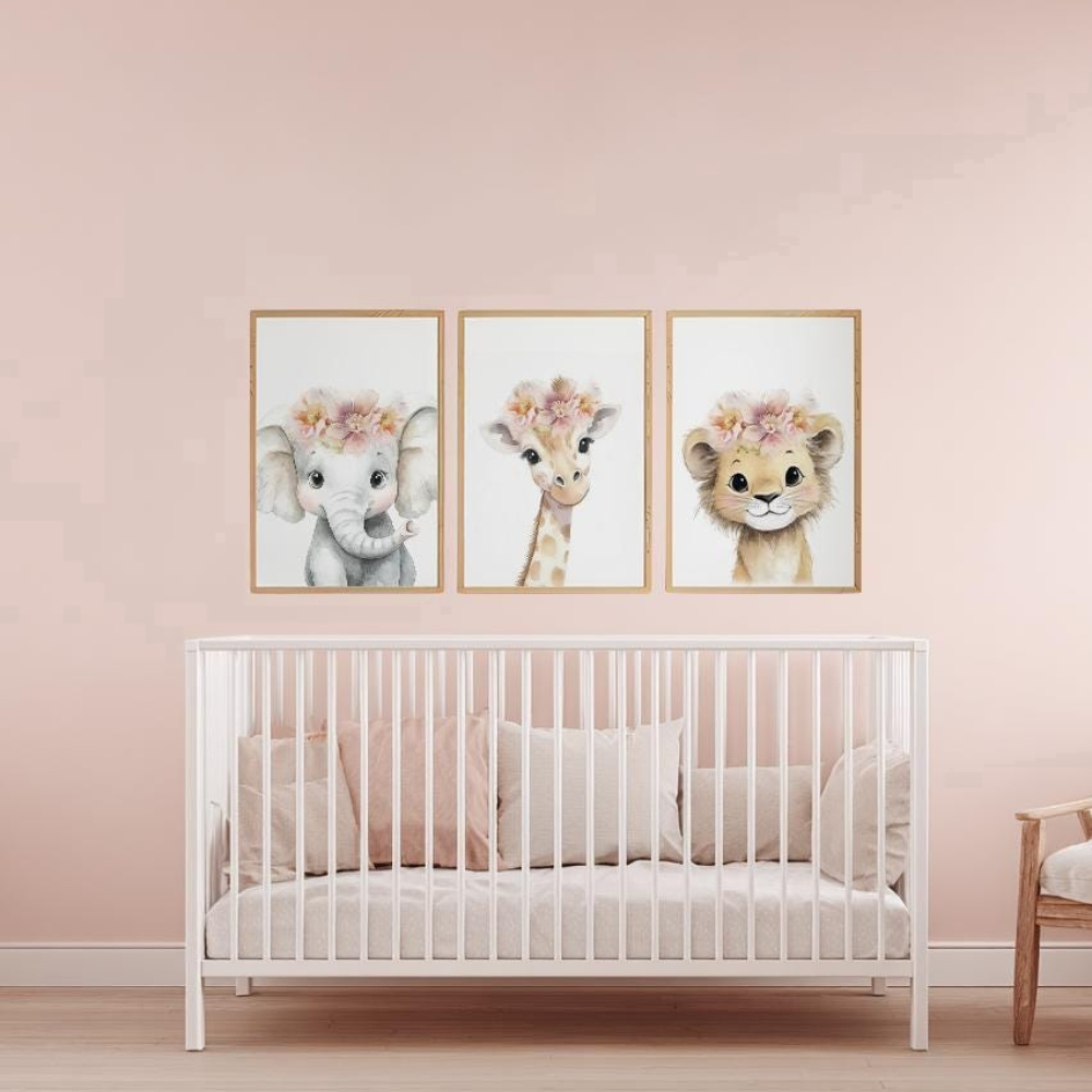 Set Seni Dinding Kamar Bayi Pe - Baby Nursery Pink ulasan dan harga