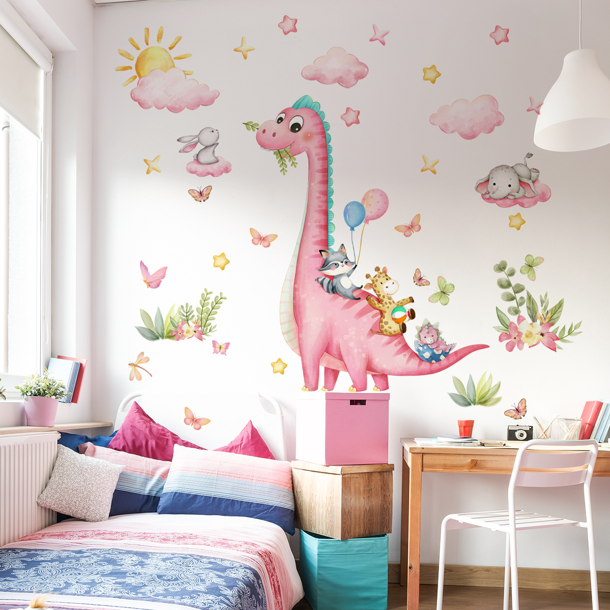 Stiker dinding taman hewan din - Baby Nursery Pink ulasan dan harga
