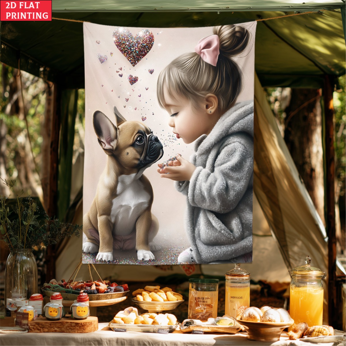 Gadis dengan anak anjing bulld - Baby Nursery Girl Room ulasan dan harga