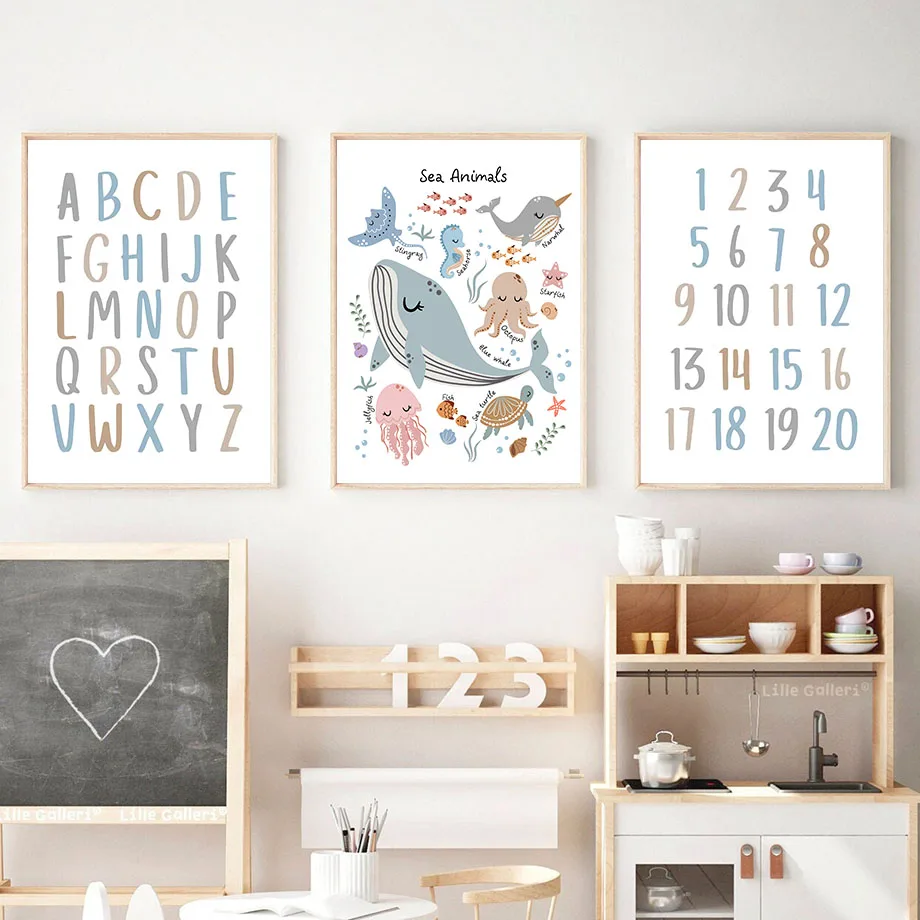 Unframe Hewan Laut Penyu Laut  - Baby Nursery Ocean ulasan dan harga