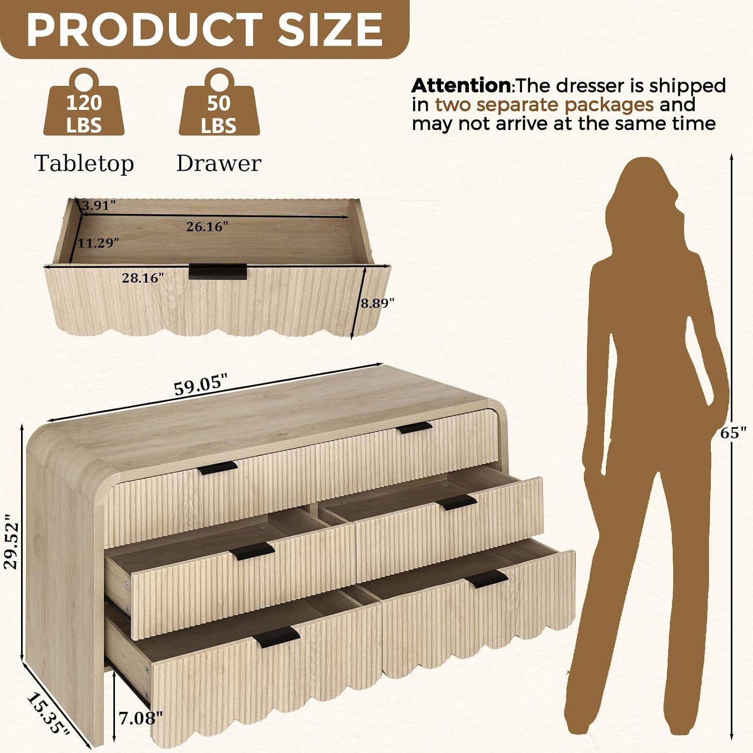 Lemari Pakaian Kayu 6 Laci, La - Baby Nursery Drawers ulasan dan harga