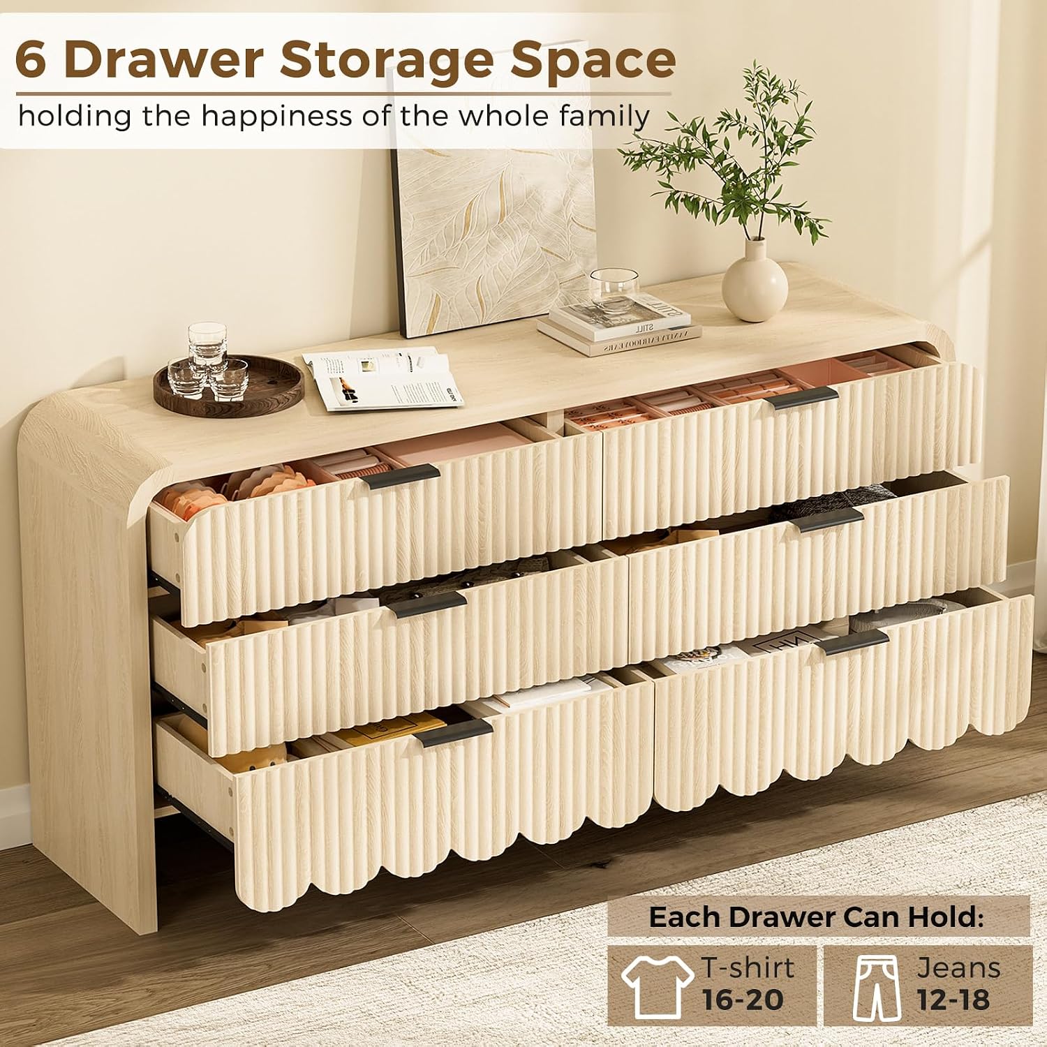 Lemari Pakaian Kayu 6 Laci, La - Baby Nursery Drawers ulasan dan harga