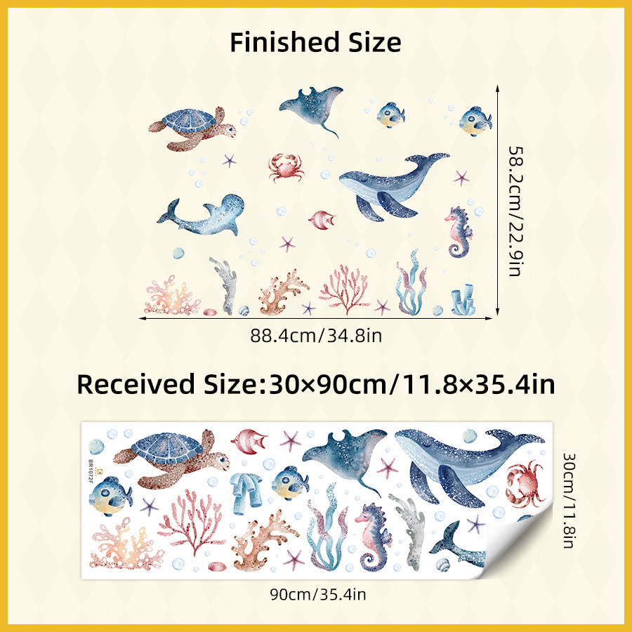 Stiker Dinding Anak-anak Motif - Baby Nursery Ocean ulasan dan harga