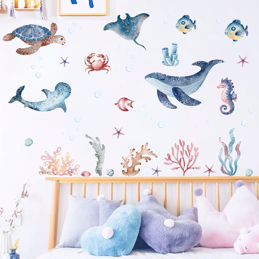 Stiker Dinding Anak-anak Motif - Baby Nursery Ocean ulasan dan harga