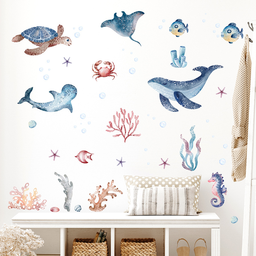 Stiker Dinding Anak-anak Motif - Baby Nursery Ocean ulasan dan harga