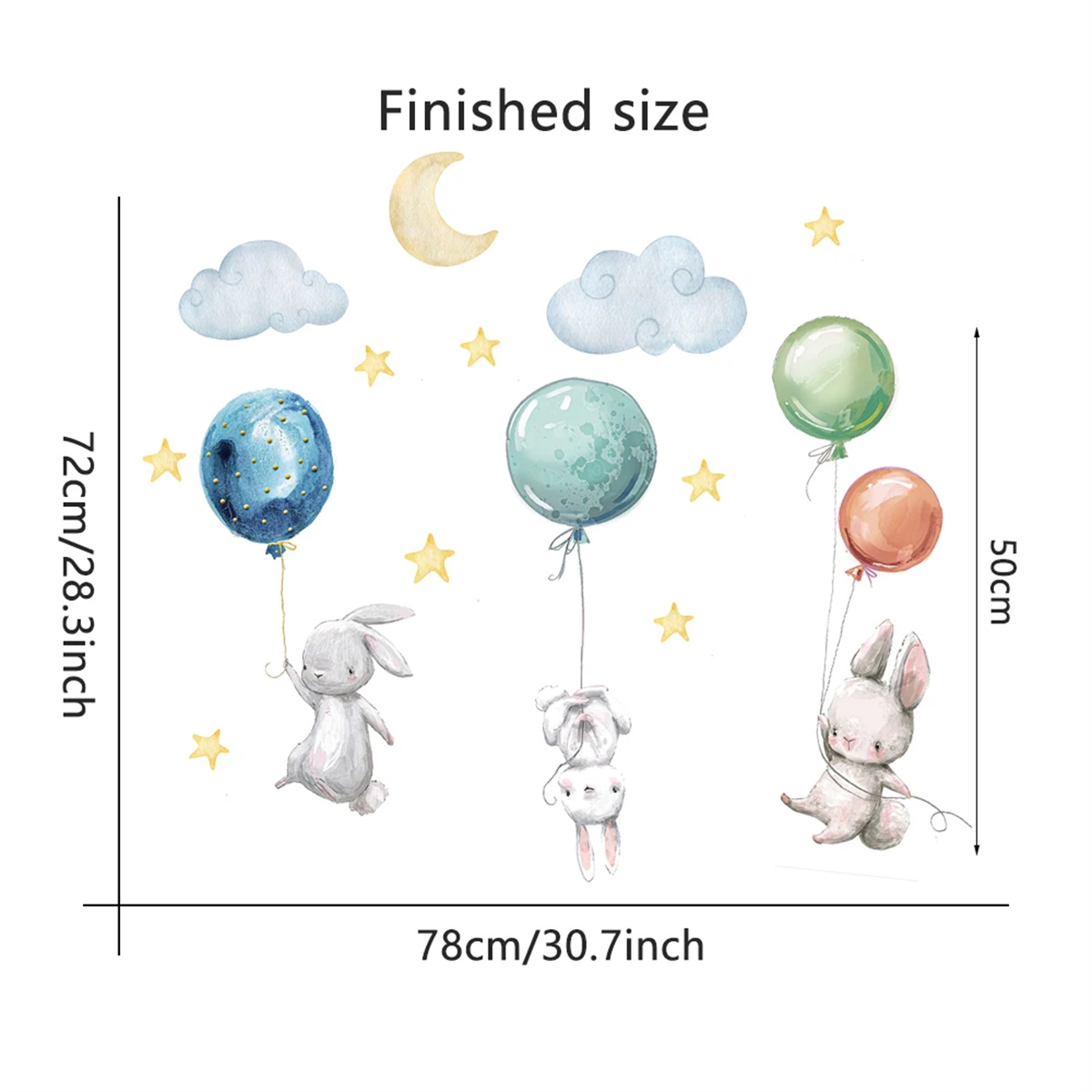 Stiker Dinding Kartun Hewan Ba - Baby Nursery Hot Air Balloon ulasan dan harga