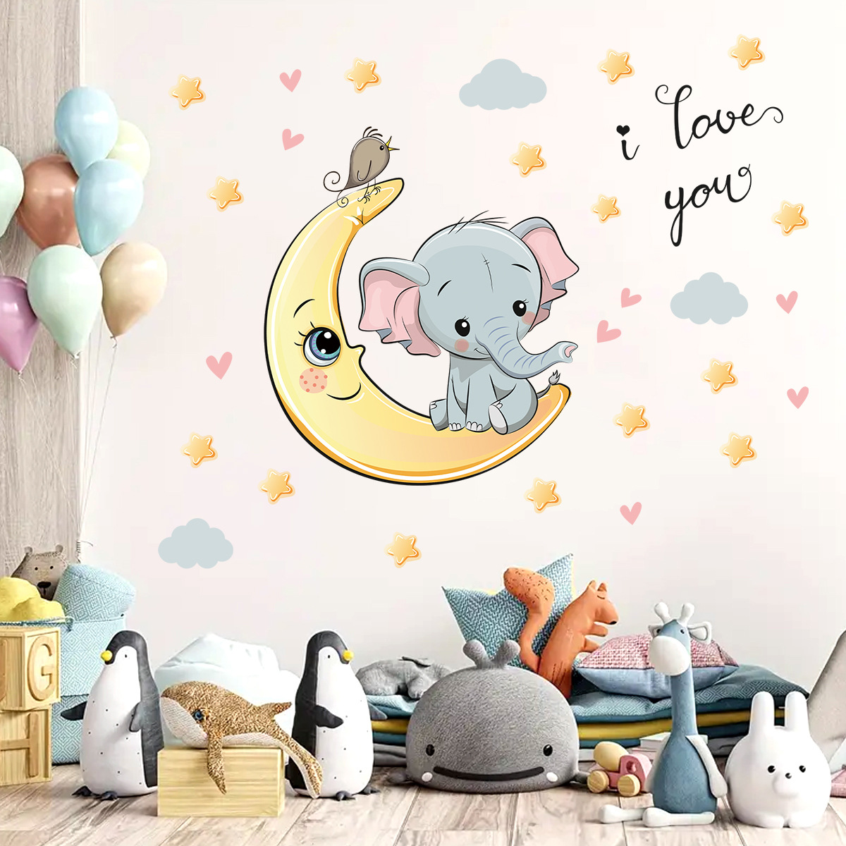 Stiker dinding gajah Selamat m - Baby Nursery Elephant ulasan dan harga