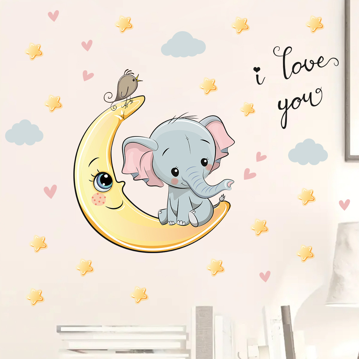 Stiker dinding gajah Selamat m - Baby Nursery Elephant ulasan dan harga
