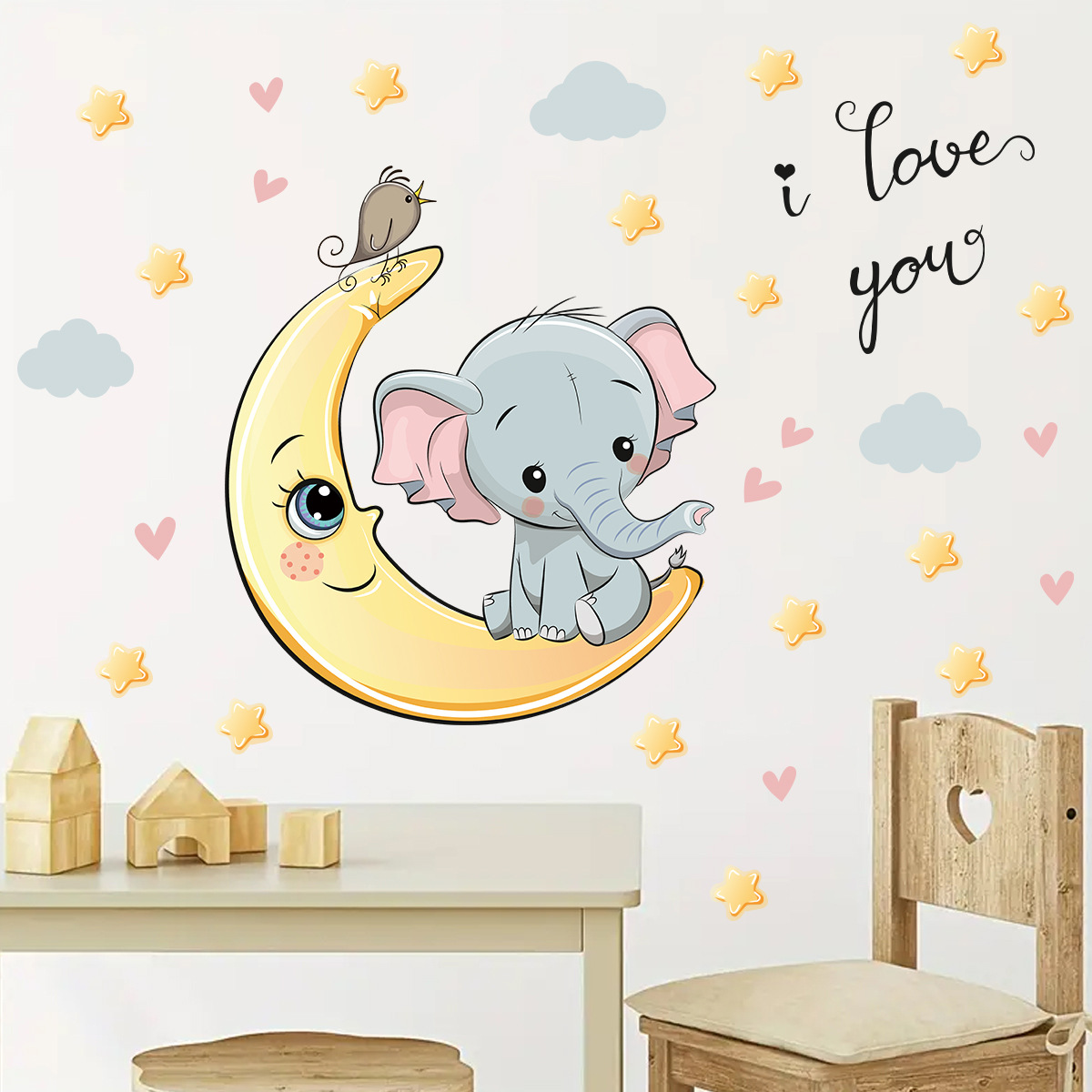 Stiker dinding gajah Selamat m - Baby Nursery Elephant ulasan dan harga