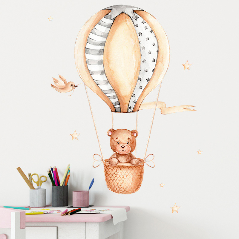 Stiker Dinding Balon Udara Ber - Baby Nursery Hot Air Balloon ulasan dan harga