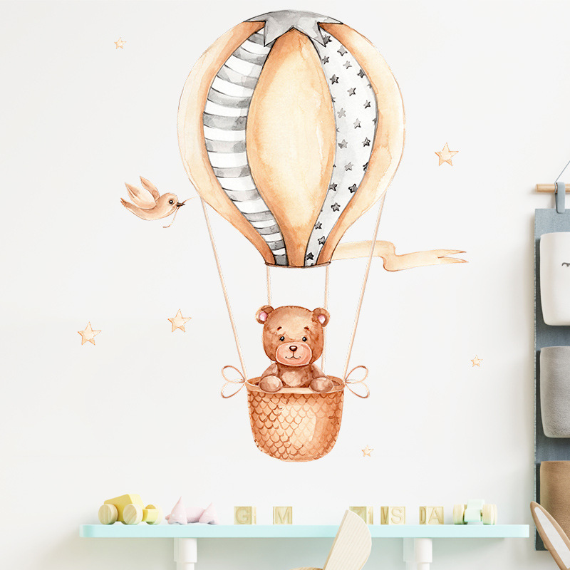 Stiker Dinding Balon Udara Ber - Baby Nursery Hot Air Balloon ulasan dan harga