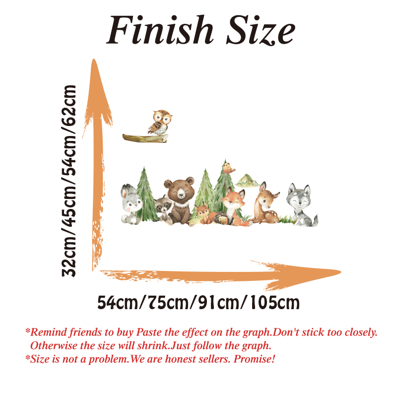 Stiker dinding hewan hutan cat - Baby Nursery Package ulasan dan harga