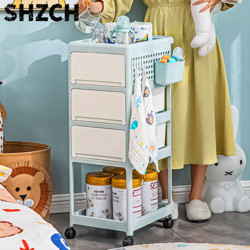 Troli Penyimpanan Mobile Cream - Baby Nursery Drawers ulasan dan harga