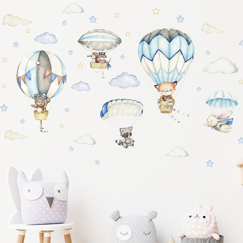 Stiker dinding balon udara hew - Baby Nursery Hot Air Balloon ulasan dan harga