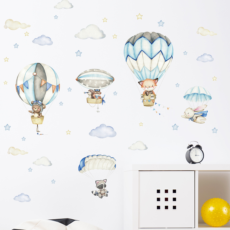 Stiker dinding balon udara hew - Baby Nursery Hot Air Balloon ulasan dan harga