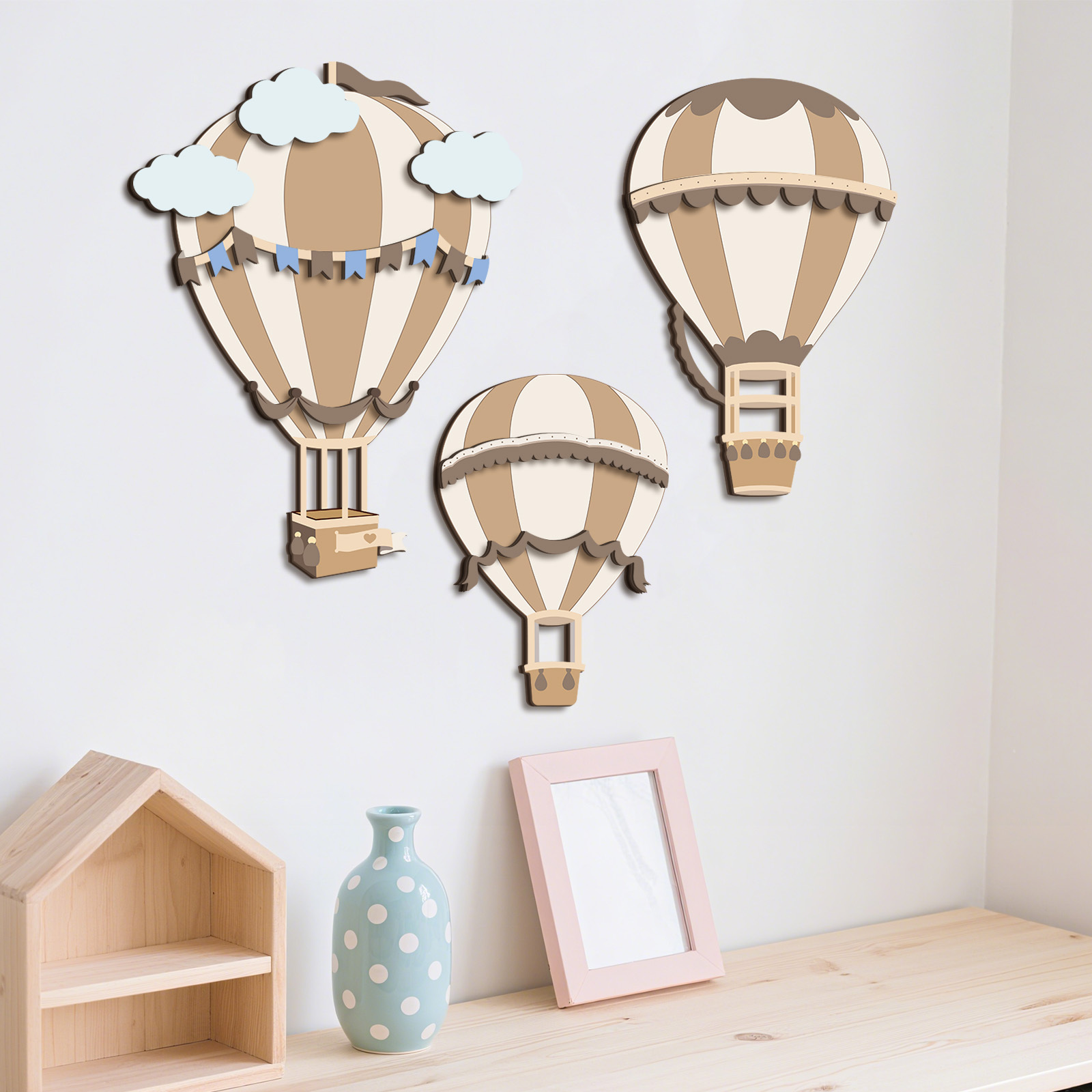 Dekorasi Dinding Kayu Balon Ud - Baby Nursery Hot Air Balloon ulasan dan harga