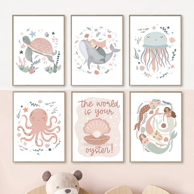Gambar poster binatang lucu me - Baby Nursery Ocean ulasan dan harga