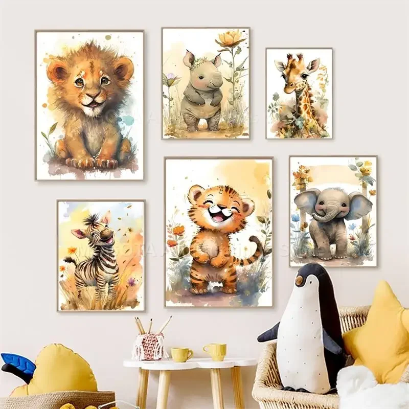 Lukisan Kanvas Seni Dinding Ka - Baby Nursery Elephant ulasan dan harga