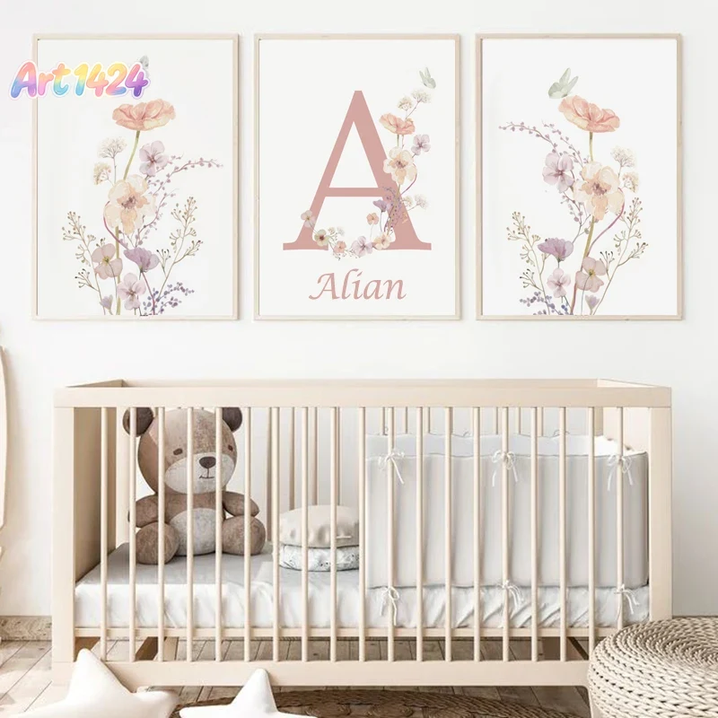 Lukisan Kanvas Bunga Mawar Pin - Baby Nursery Pink ulasan dan harga