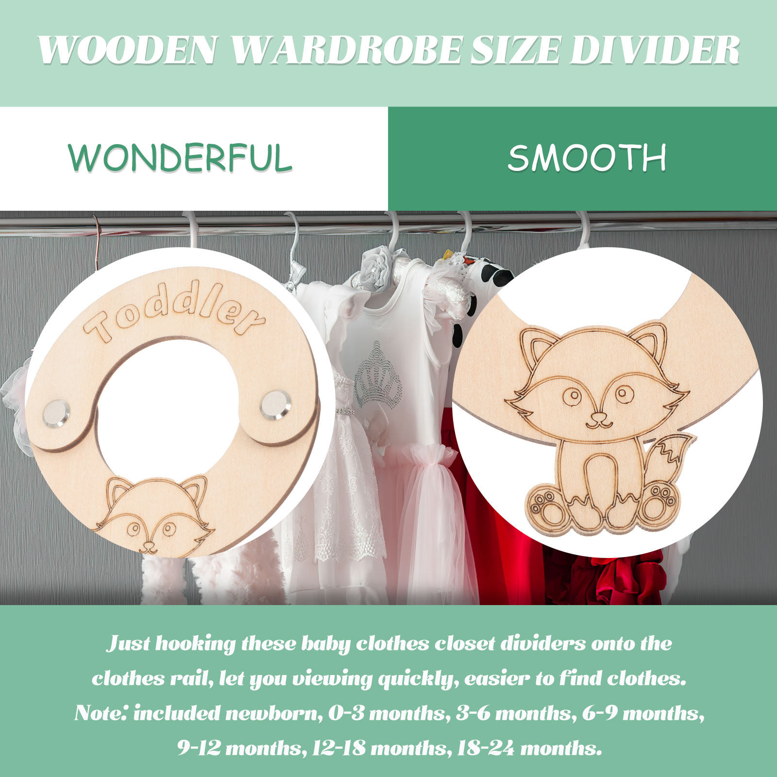 8 Buah Pembatas Ukuran Pakaian - Baby Nursery Wardrobe ulasan dan harga