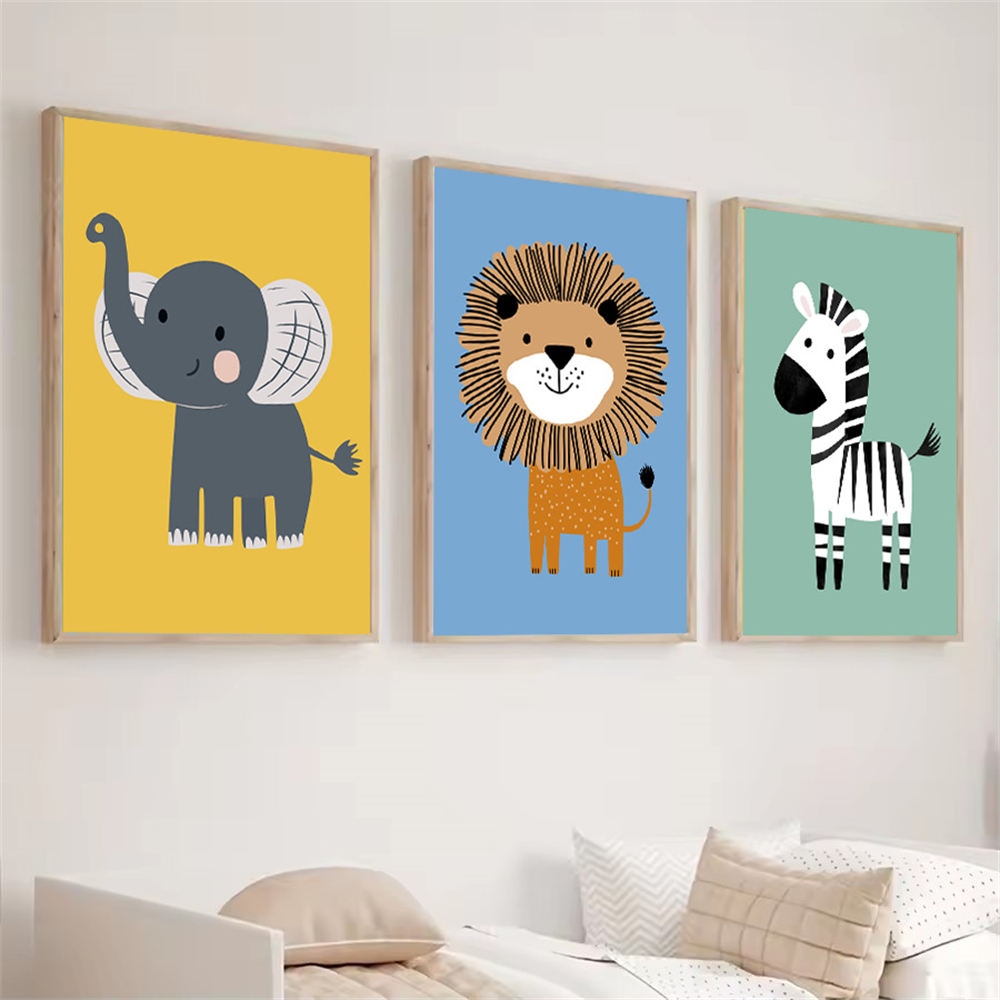 Lukisan Kanvas Seni Dinding He - Baby Nursery Elephant ulasan dan harga