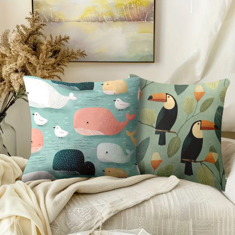 Set Sarung Bantal 4 Buah Dekor - Baby Nursery Ocean ulasan dan harga