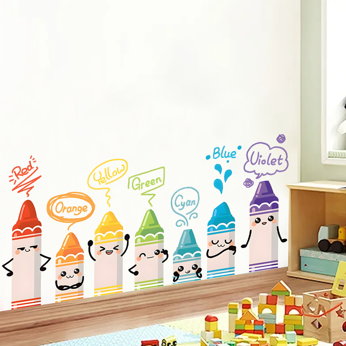 Stiker dinding pola krayon war - Baby Nursery Package ulasan dan harga